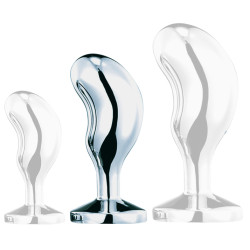 SM Fantasy Plug Bijou Bean Silver M 7 x 3cm Noir